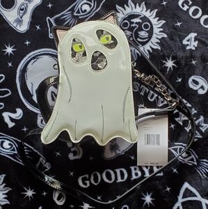 Betsey Johnson Black Cat Halloween Ghost Purse, New with Tags